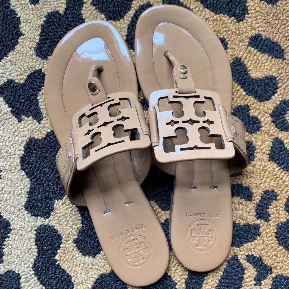 Tory Burch Square Miller Patent Sandals